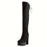 Elegante Damen Overknee Stiefel mit Plateau, Mandelspitze & Reißverschluss